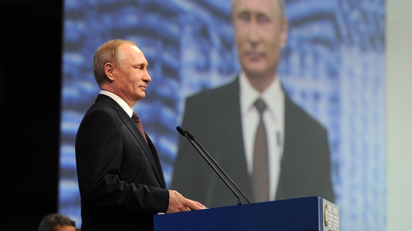 Vladimir Putin was speaking at the St Petersburg International Economic Forum