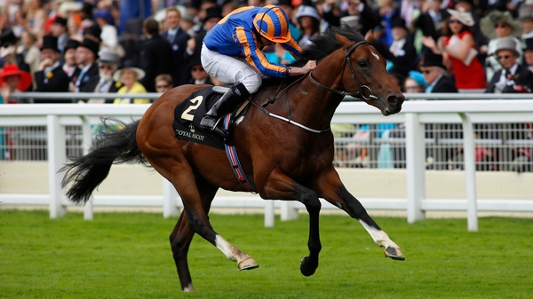 Ryan Moore moved Churchill to the front with two furlongs still to run and held on by half a length
