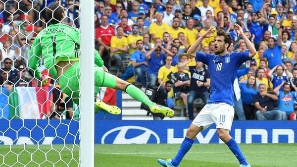 Marco Parolo in action during the 1-0 win over Sweden