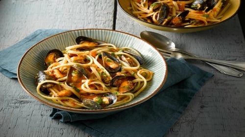Lunch idea: delicious pasta with mussels