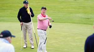 Joe Biden and Enda Kenny play golf at Castlebar Golf Club in Co Mayo on the third day of his visit