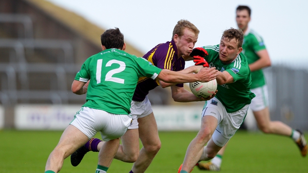 Wexford goalscorer Simon Donohoe is tackled