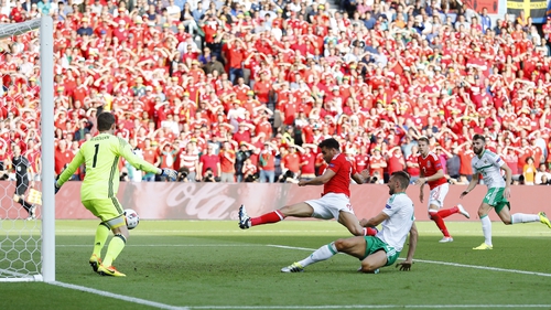 Gareth McAuley turns the ball into his own net