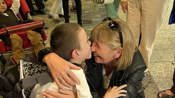 A child is welcomed to Ireland during a previous visit