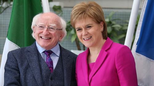 President Michael D Higgins met Nicola Sturgeon on the first day of his official trip