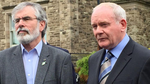 Gerry Adams (L), pictured with Martin McGuinness, said Sinn Féin will "replace the post but they can't replace the person"