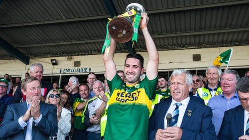 Kerry captain Bryan Sheehan lifts the cup