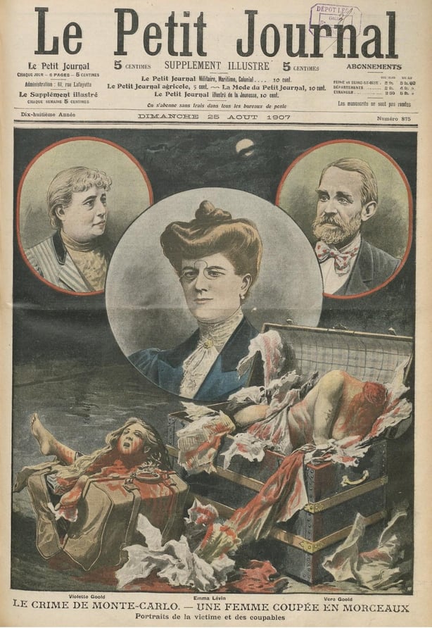 The cover of Le Petit Journal showing the murder victim