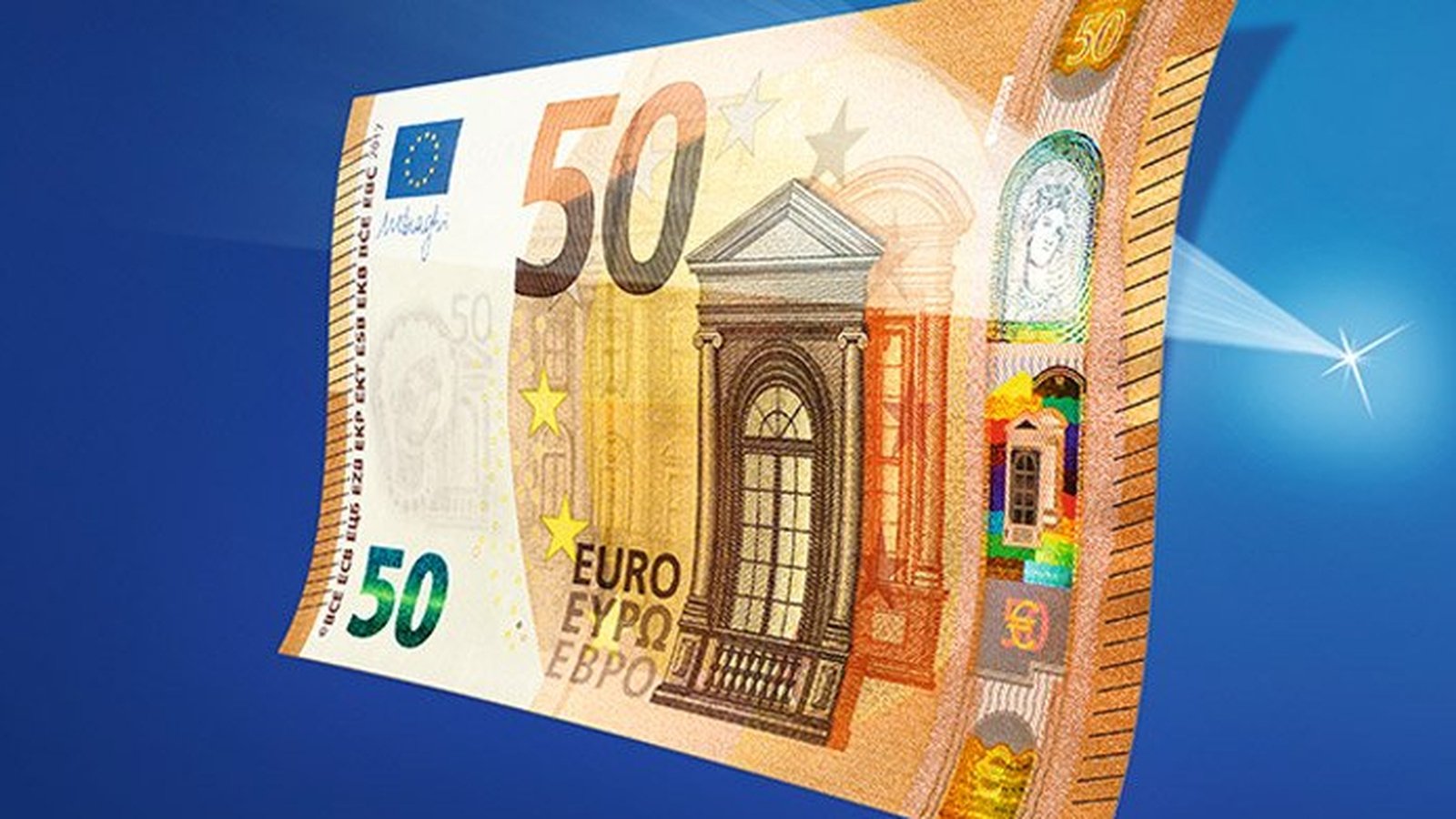 Купюры евро номиналы. 50 Евро купюра. Банкнота 50 евро. 50 Евро новая банкнота. Новая купюра евро 50 100.