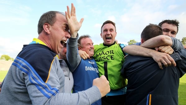 Connerton and the Longford management team celebrate in Clones