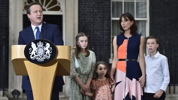David Cameron with his wife and three children outside 10 Downing Street