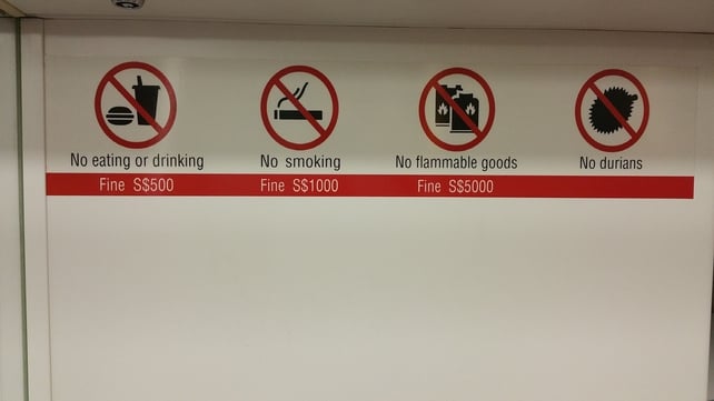 No durians in Singapore