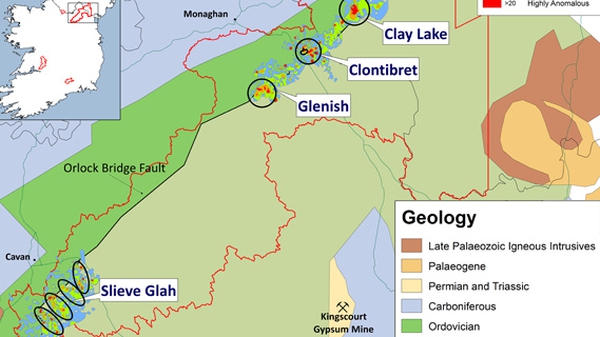 The Glenish gold target is a large, 147 hectares, gold-in-soil anomaly