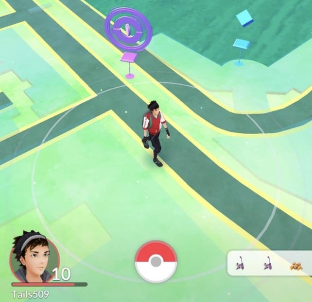 A player's avatar on the map