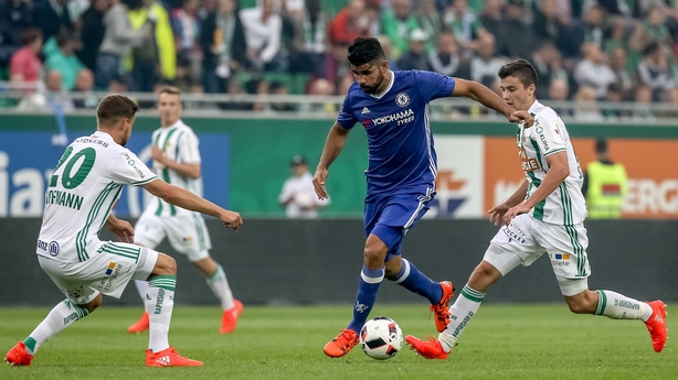 Diego Costa in friendly action against Rapid Vienna