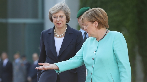Theresa May with Angela Merkel for the first time since becoming PM