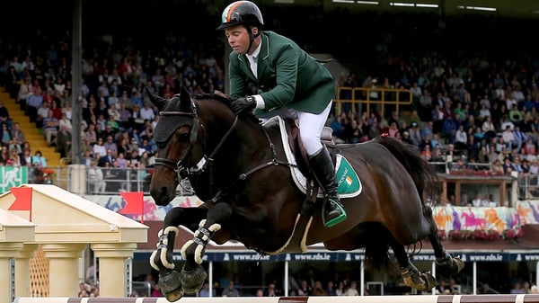 Cian O'Connor takes his horse Good Luck into the $2 Million CP International Grand Prix