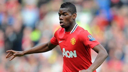 Paul Pogba in action for United in 2012 as a teenager