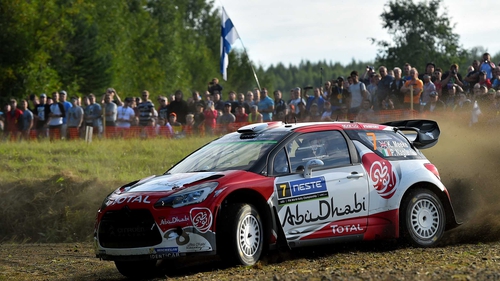 Kris Meeke in action during Rally Finland