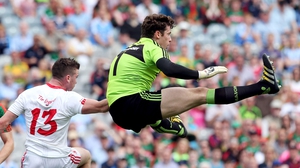 Clarke in action for Mayo in their All-Ireland quarter-final win over Tyrone