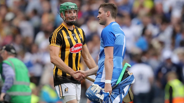 Kilkenny's Shane Prendergast and goalkeeper Stephen O'Keeffe of Waterford after the game