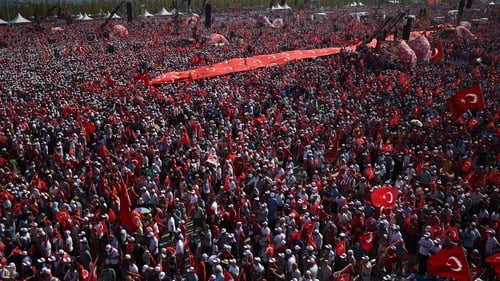 More than a million people attended the 'Democracy and Martyrs' rally in Istanbul today