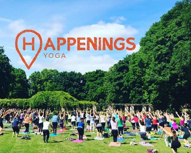 Taking Yoga outdoors, Happenings is n hour long Yoga class set in a Ranelagh