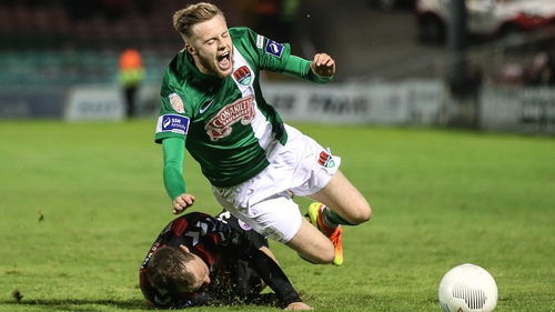 Cork City's Kevin O’Connor and Derek Pender of Bohemians