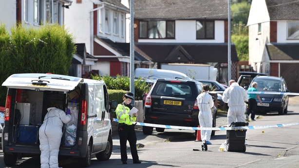 Forensic officers at the scene in Telford