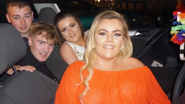 Kelly and Sarah with friends parked up in Letterkenny