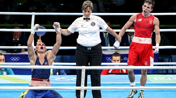 Michael Conlan (R) lost to Vladmir Nikitin despite appearing to have dominated their bout
