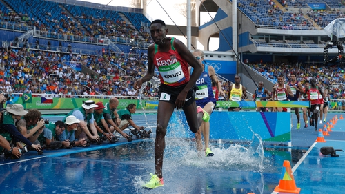 Conseslus Kipruto claimed steeplechase gold