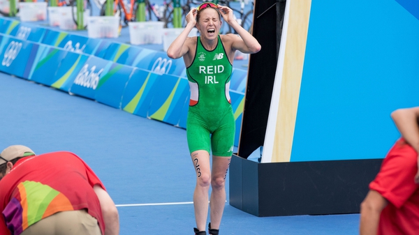 Reid after crossing the line to finish in 21st position