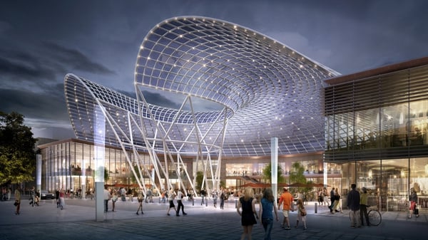 The new plaza will be equivalent to a typical European-scale urban plaza, while the ice arena will be capable of hosting international ice skating competitions