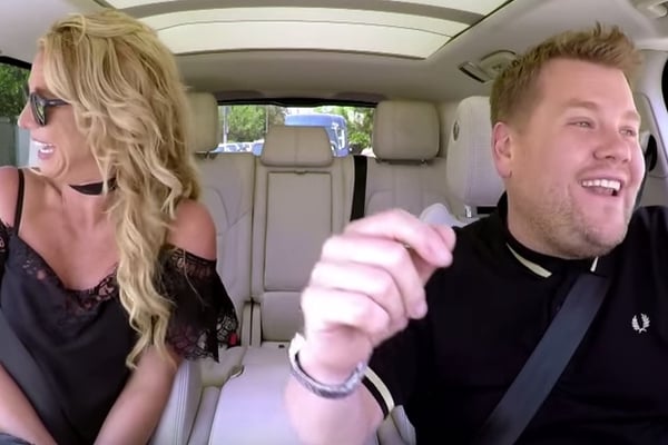 Britney Spears and James Corden belt out the hits together