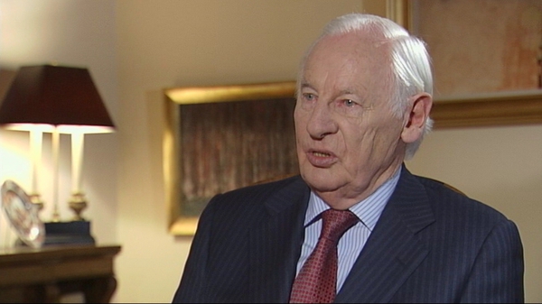 Taoiseach Enda Kenny praised Peter Barry's work saying he 'gave outstanding service to his country and to his native city' of Cork (Pic: RTÉ)