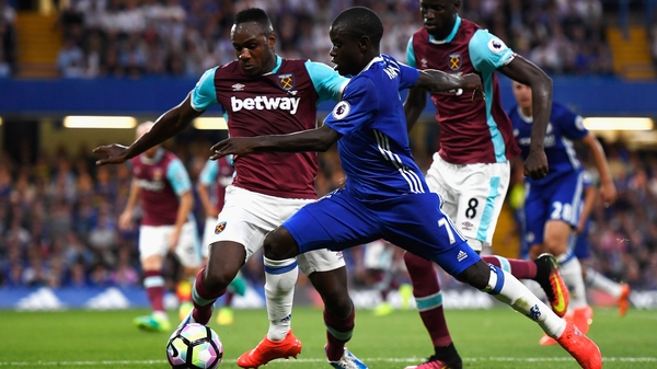 N'Golo Kante in action for Chelsea in their opening league match against West Ham