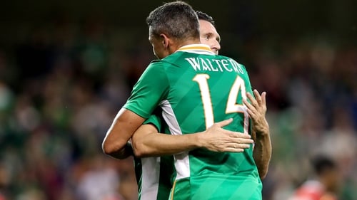 A final embrace between Robbie Keane and Jon Walters