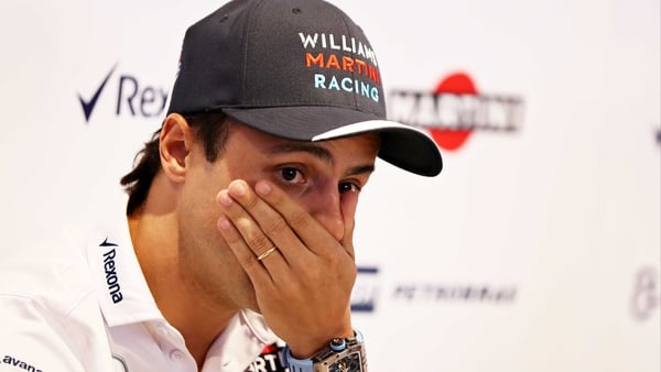 A tearful Felipe Massa at today's press conference