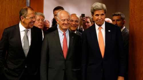Sergei Lavrov (L) and John Kerry (L) announced the deal