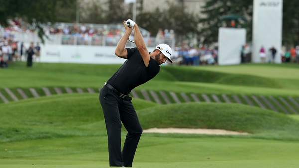 Dustin Johnson leads by three shots at the BMW Championship