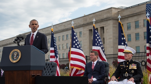 Barack Obama delivers a speech at the Pentagon