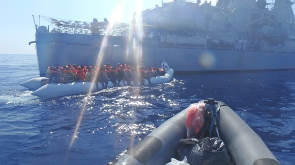 The crew of the LÉ James Joyce rescued 423 people off Libya on Saturday