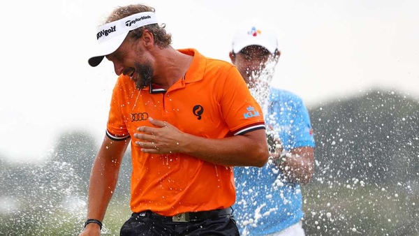 Joost Luiten celebrates his victory