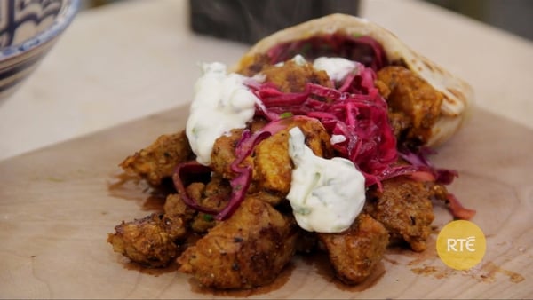 Lynda Booth from the Dublin Cookery School shows us how to make delicious lamb kebabs with tzatziki and red cabbage salad.