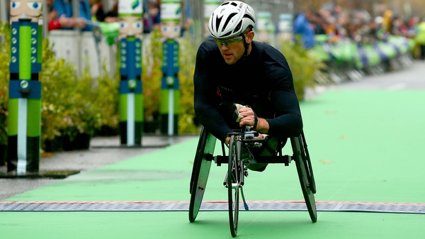 Patrick Monahan competes in the Men's T54 Marathon