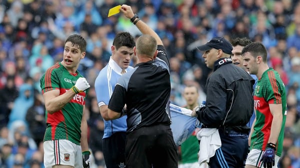Lee Keegan and Diarmuid Connolly were booked for this altercation