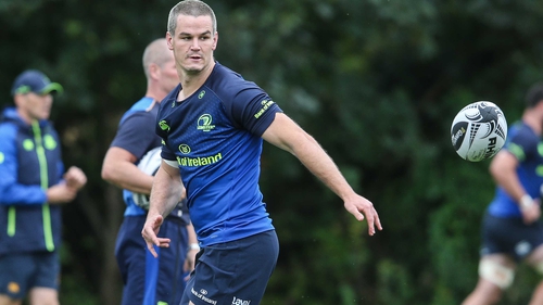 Johnny Sexton pictured at Leinster training on Monday