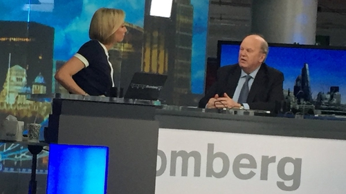 Finance Minister Michael Noonan speaking on Bloomberg TV in London today