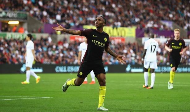 Raheem Sterling was on target yesterday for City 